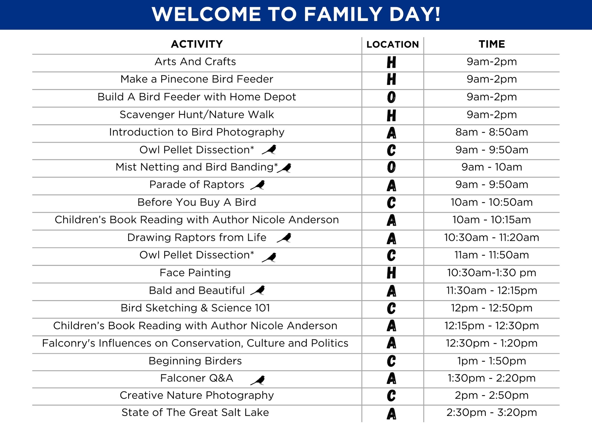 Family Day Activties