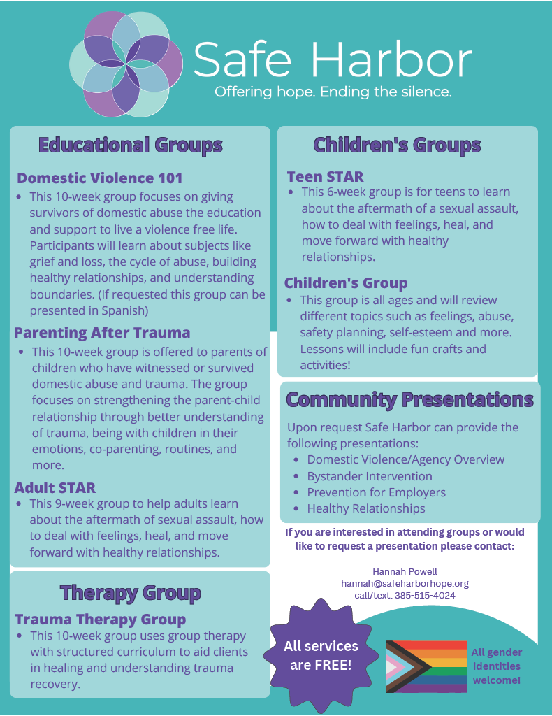 Updated Safe Harbor Groups & Presentations Flyer