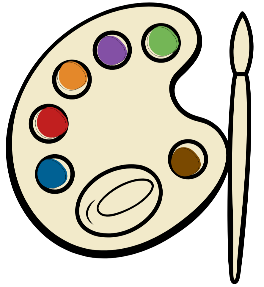 Paint palette with brush